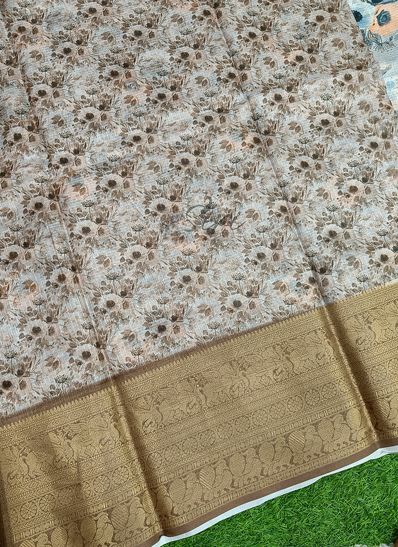 Beautiful Digital Print Kota Saree in Kanchi Borders