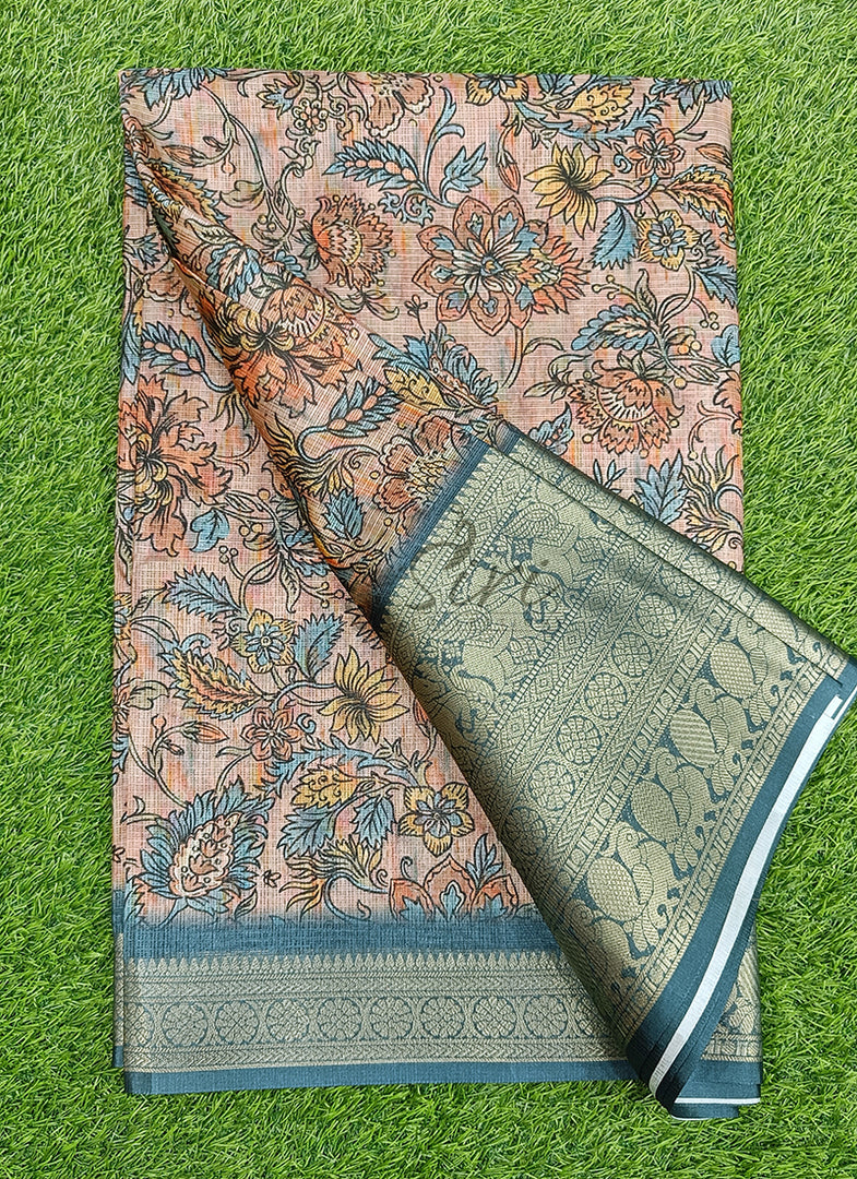 Beautiful Digital Print Kota Saree in Kanchi Borders