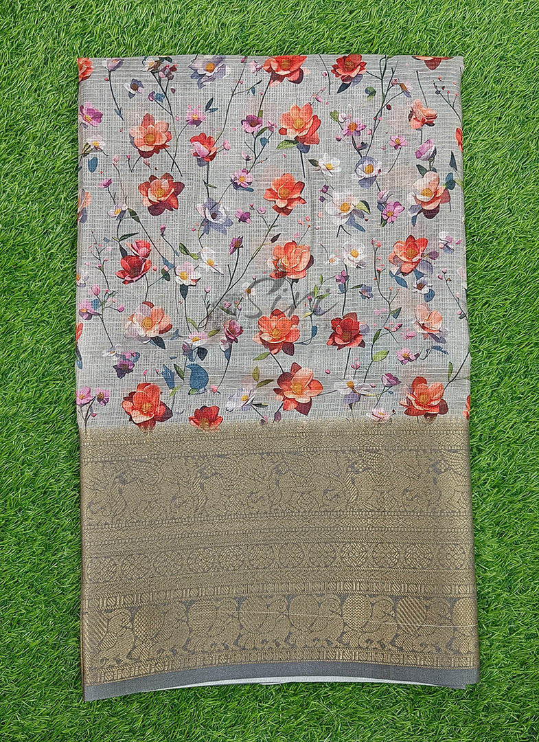 Beautiful Digital Print Kota Saree in Kanchi Borders
