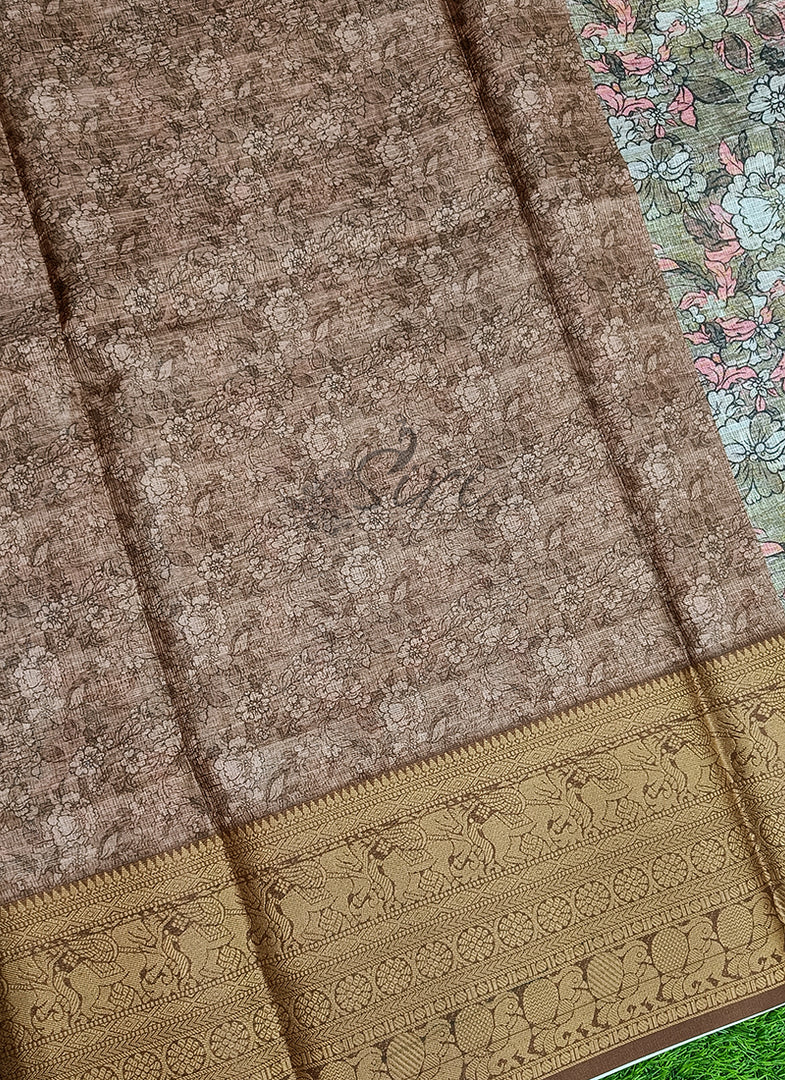 Beautiful Digital Print Kota Saree in Kanchi Borders