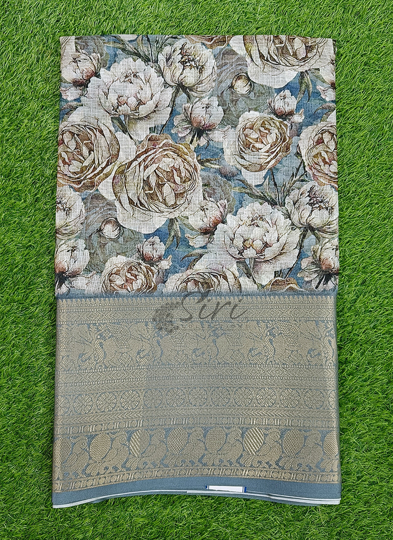 Beautiful Digital Print Kota Saree in Kanchi Borders