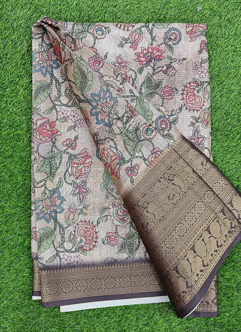 Beautiful Digital Print Kota Saree in Kanchi Borders