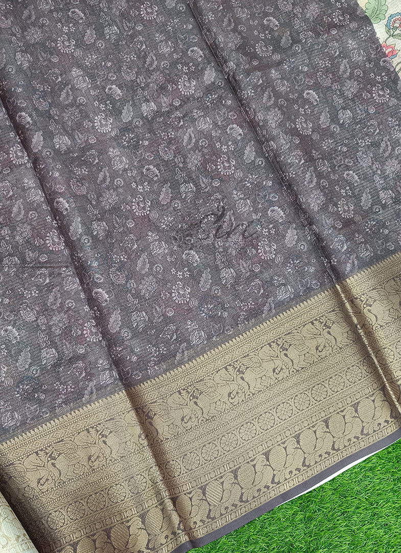 Beautiful Digital Print Kota Saree in Kanchi Borders