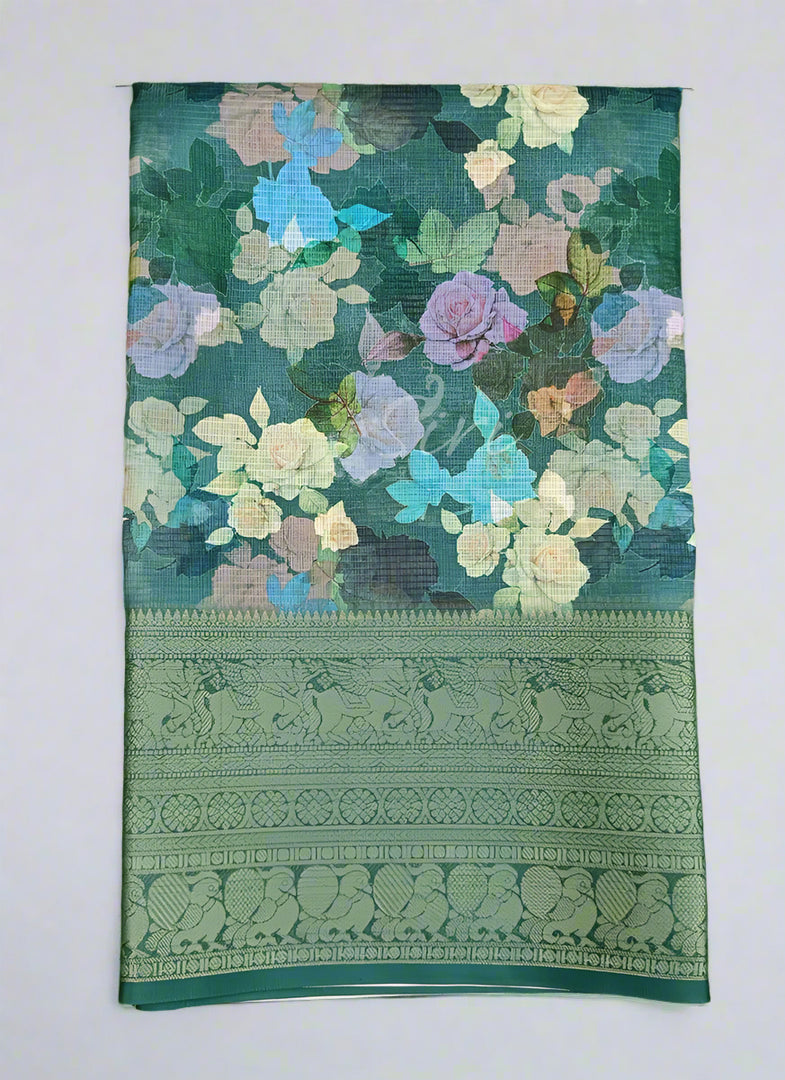 Beautiful Digital Print Kota Saree in Kanchi Borders