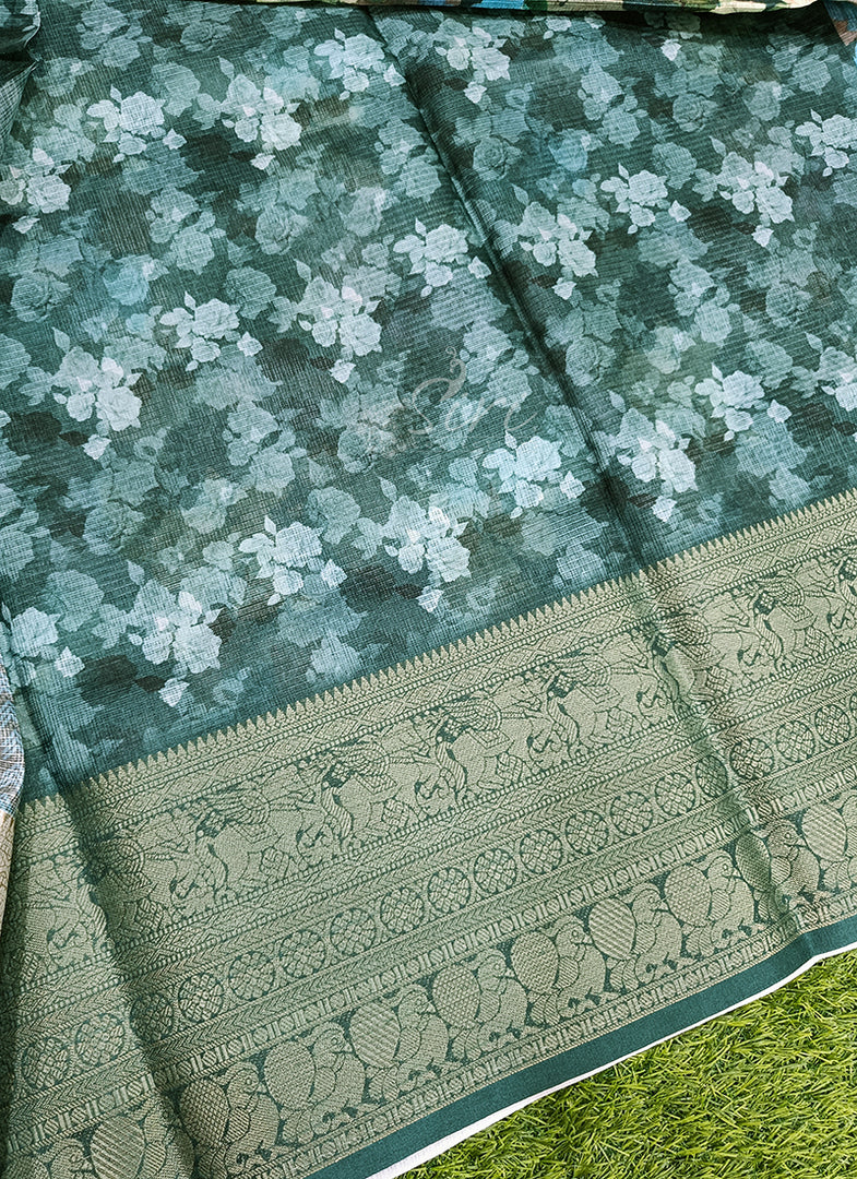 Beautiful Digital Print Kota Saree in Kanchi Borders