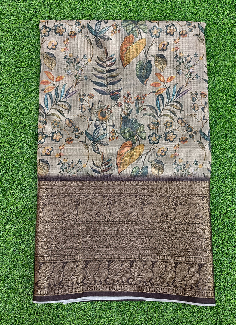 Beautiful Digital Print Kota Saree in Kanchi Borders