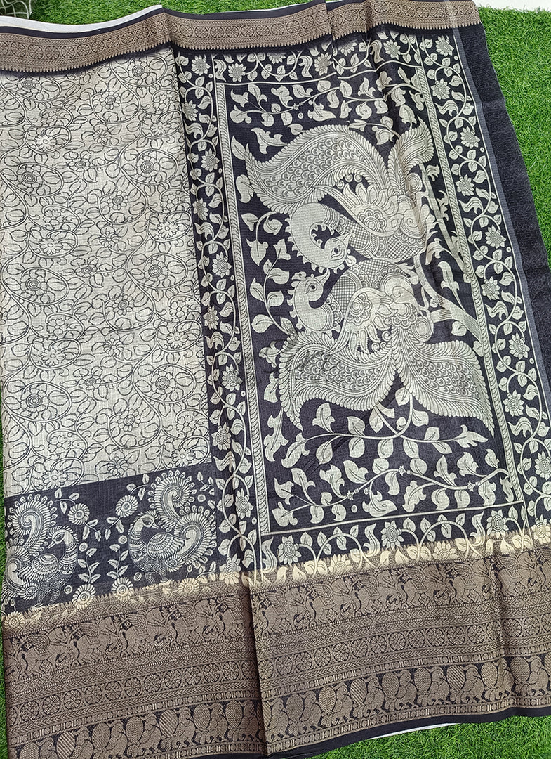 Beautiful Digital Print Kota Saree in Kanchi Borders