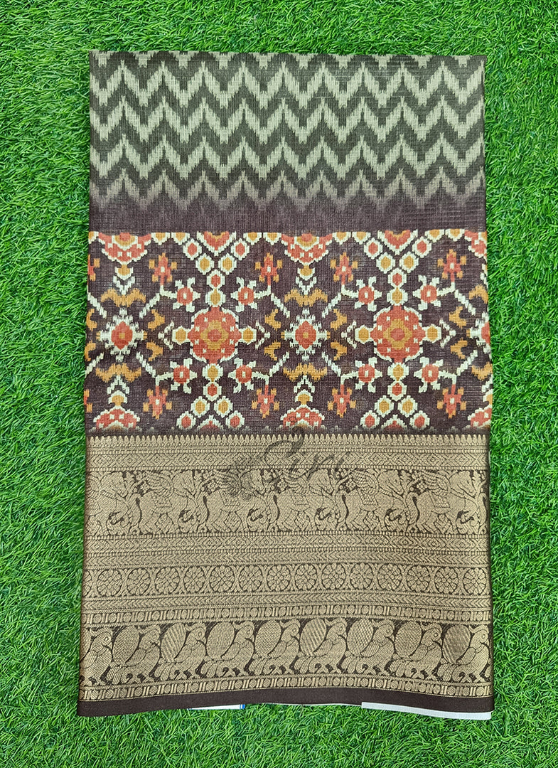 Beautiful Digital Print Kota Saree in Kanchi Borders