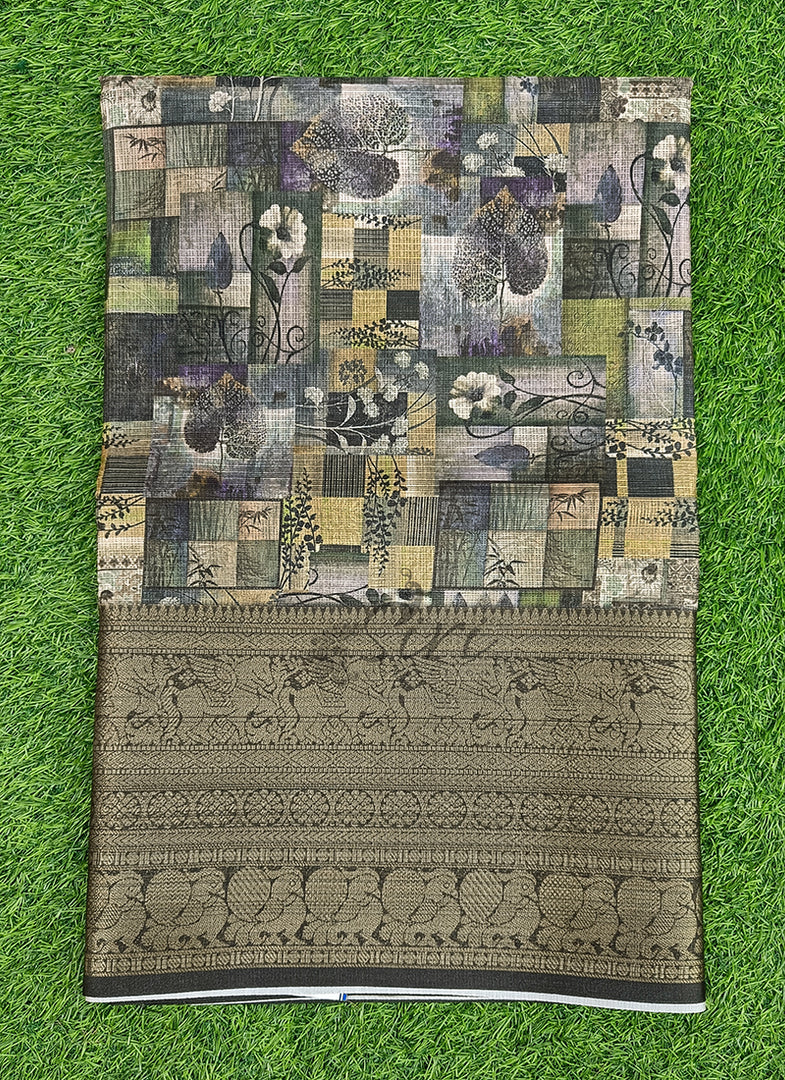 Beautiful Digital Print Kota Saree in Kanchi Borders