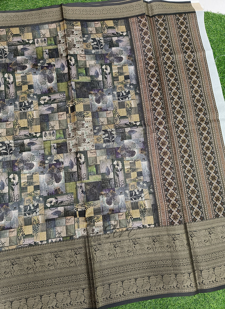 Beautiful Digital Print Kota Saree in Kanchi Borders