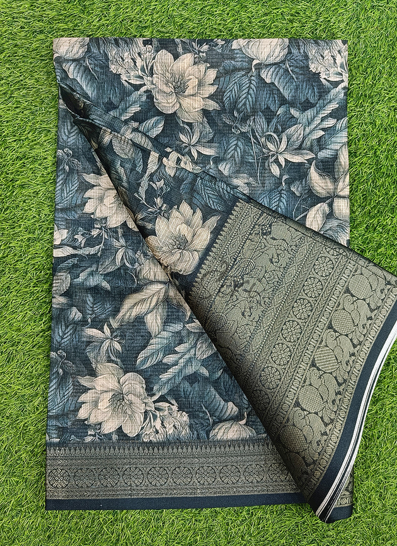 Beautiful Digital Print Kota Saree in Kanchi Borders