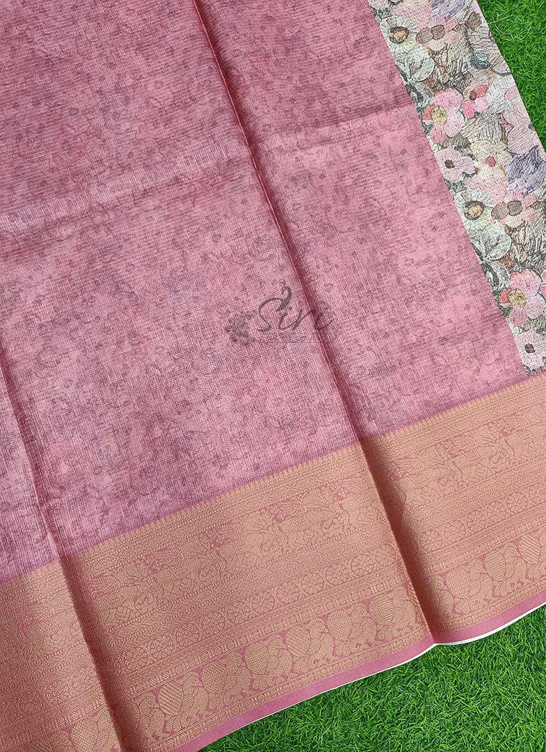 Beautiful Digital Print Kota Saree in Kanchi Borders