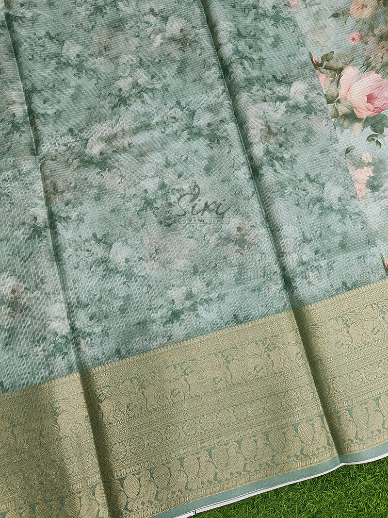 Beautiful Digital Print Kota Saree in Kanchi Borders