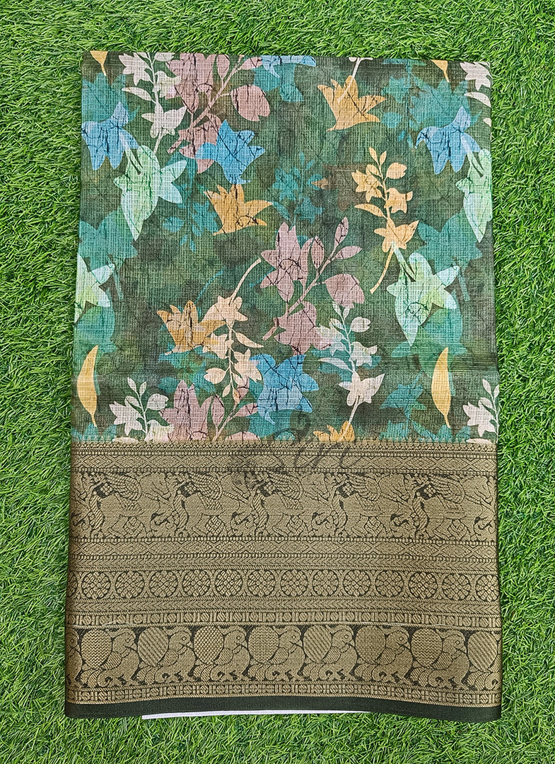 Beautiful Digital Print Kota Saree in Kanchi Borders