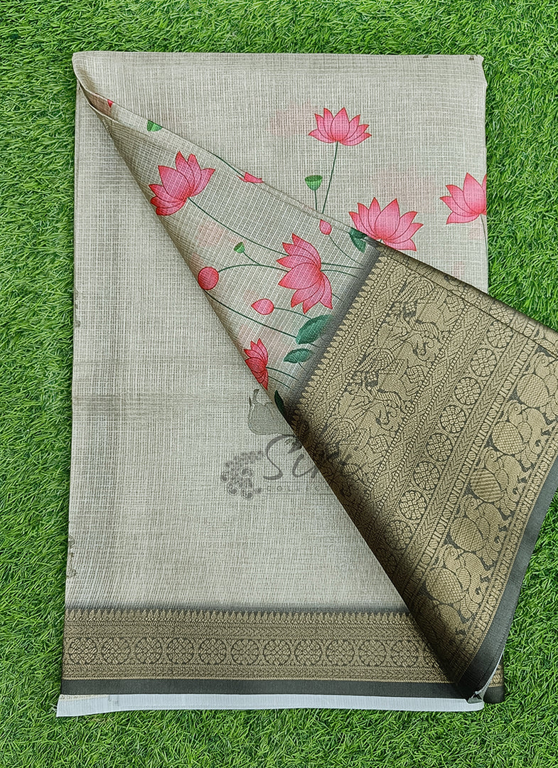 Beautiful Digital Print Kota Saree in Kanchi Borders