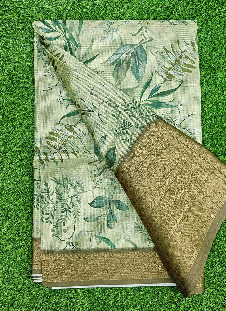 Beautiful Digital Print Kota Saree in Kanchi Borders