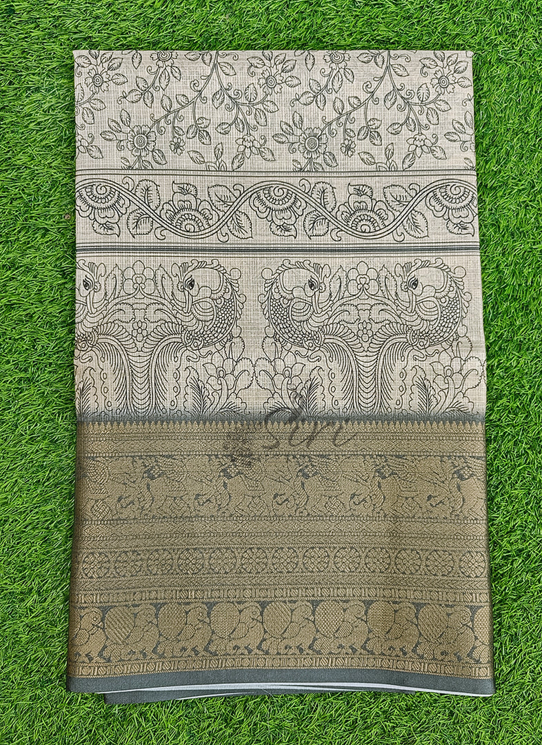 Beautiful Digital Print Kota Saree in Kanchi Borders