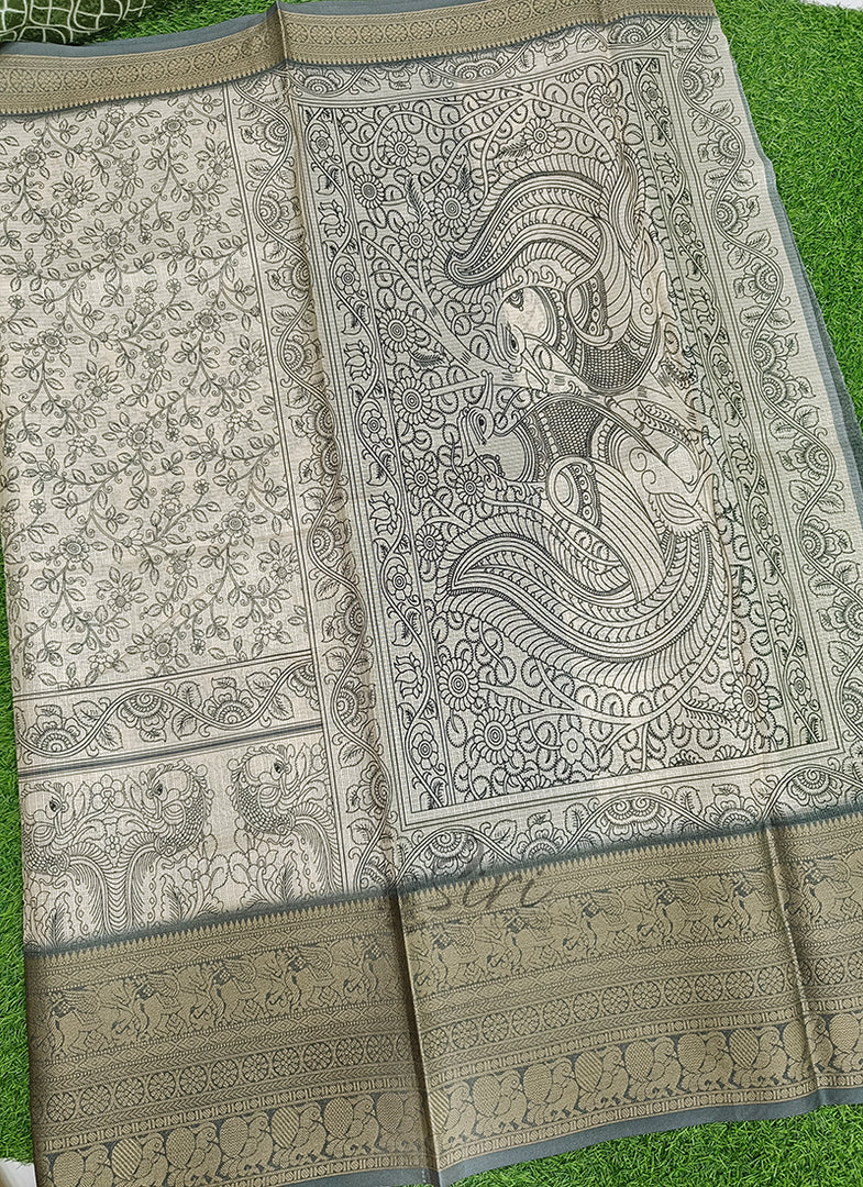 Beautiful Digital Print Kota Saree in Kanchi Borders