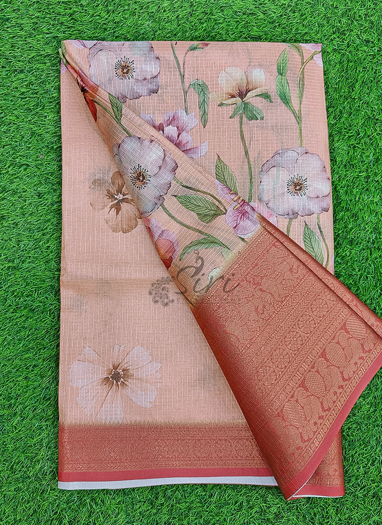 Beautiful Digital Print Kota Saree in Kanchi Borders