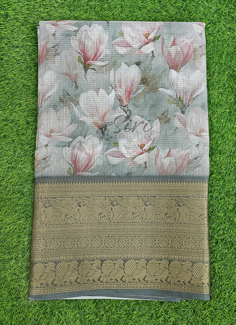 Beautiful Digital Print Kota Saree in Kanchi Borders