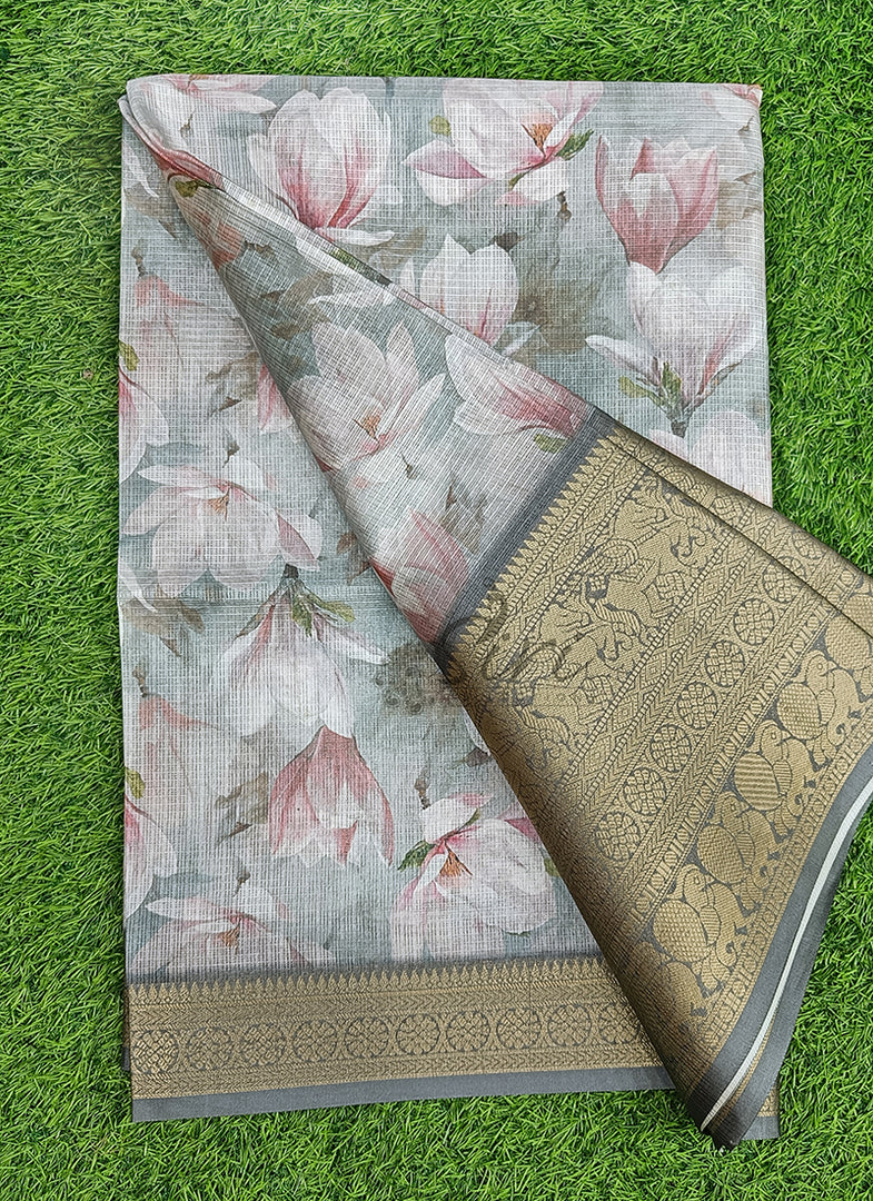 Beautiful Digital Print Kota Saree in Kanchi Borders