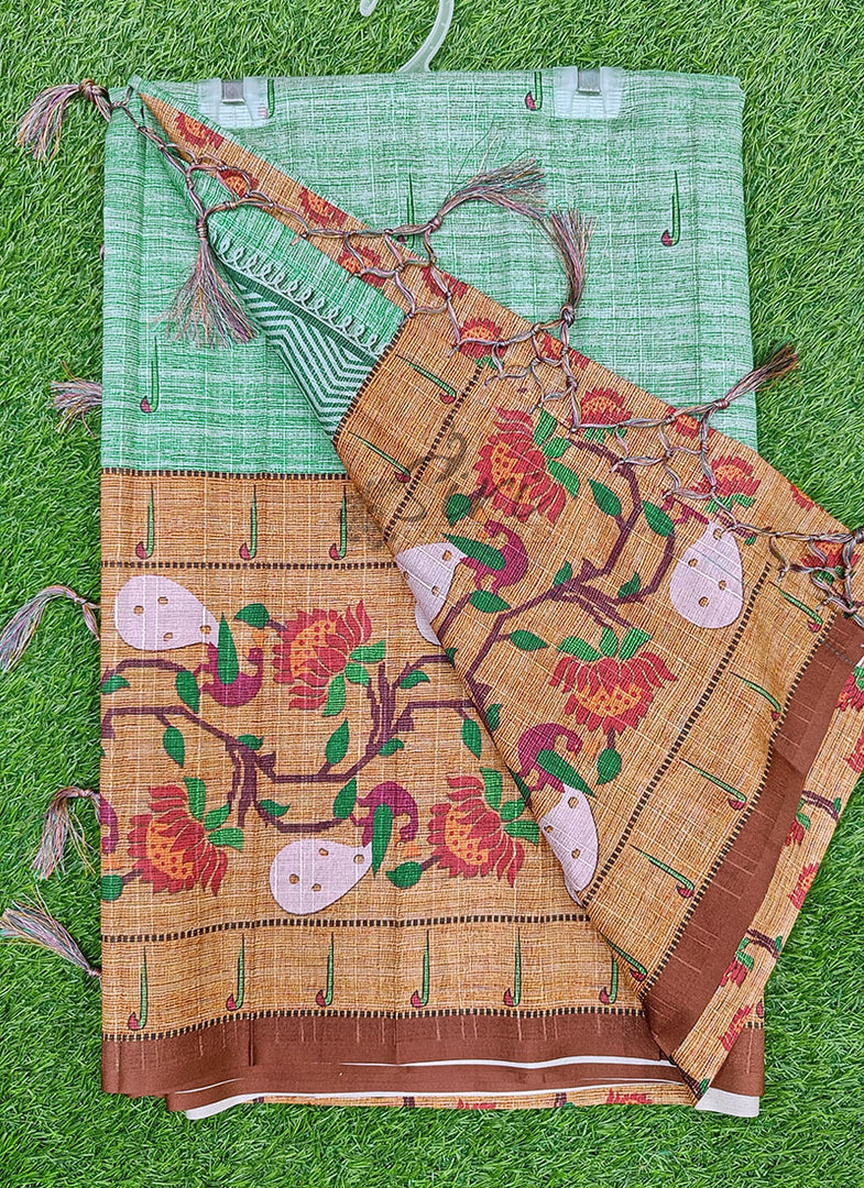 Latest Digital Print Soft Bhagalpuri Silk Saree