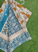 Load image into Gallery viewer, Printed Kalamkari Silk Saree