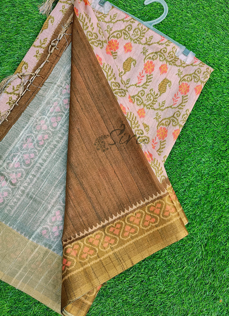 Beautiful Digital Print Matka Silk Saree