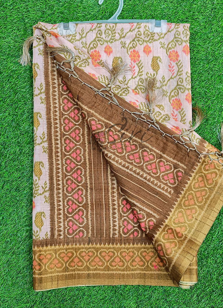 Beautiful Digital Print Matka Silk Saree