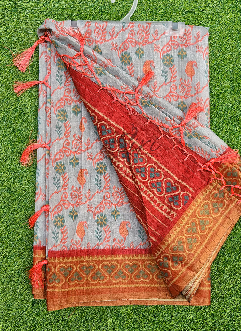 Beautiful Digital Print Matka Silk Saree