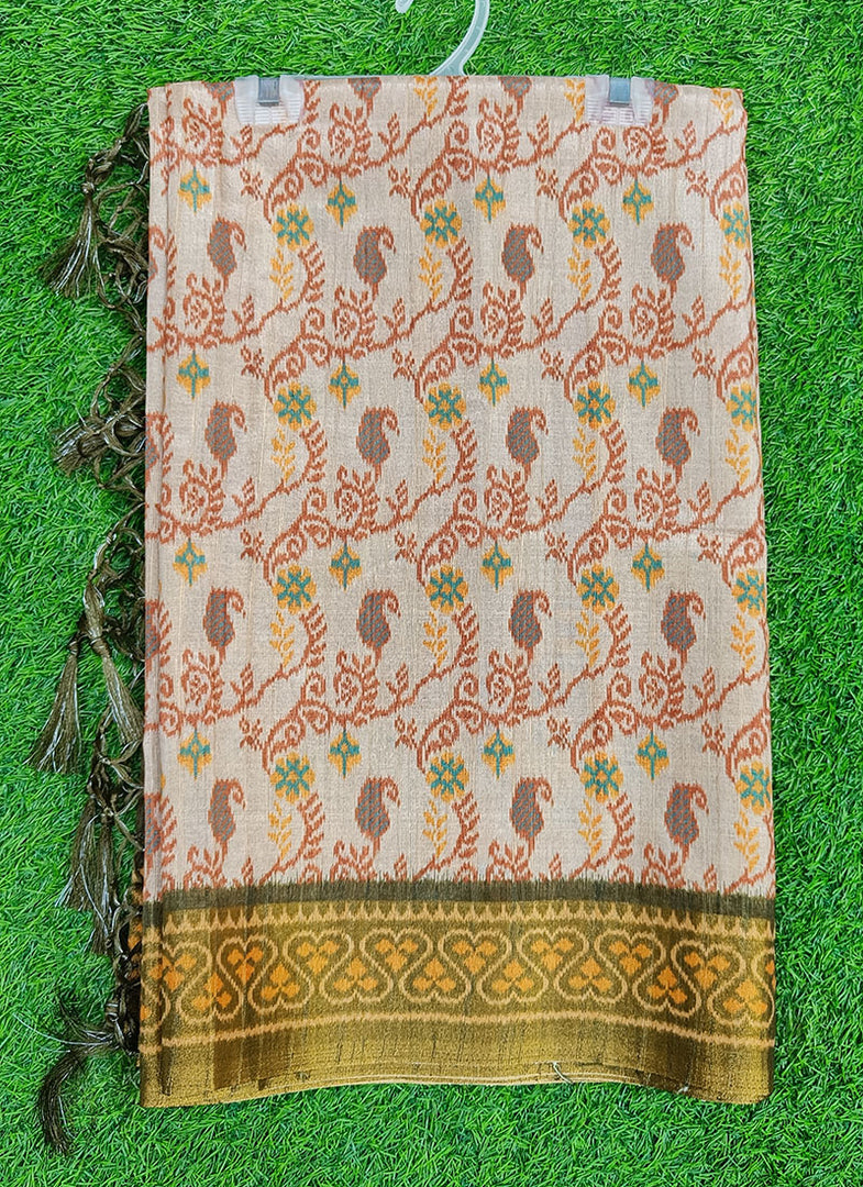 Beautiful Digital Print Matka Silk Saree