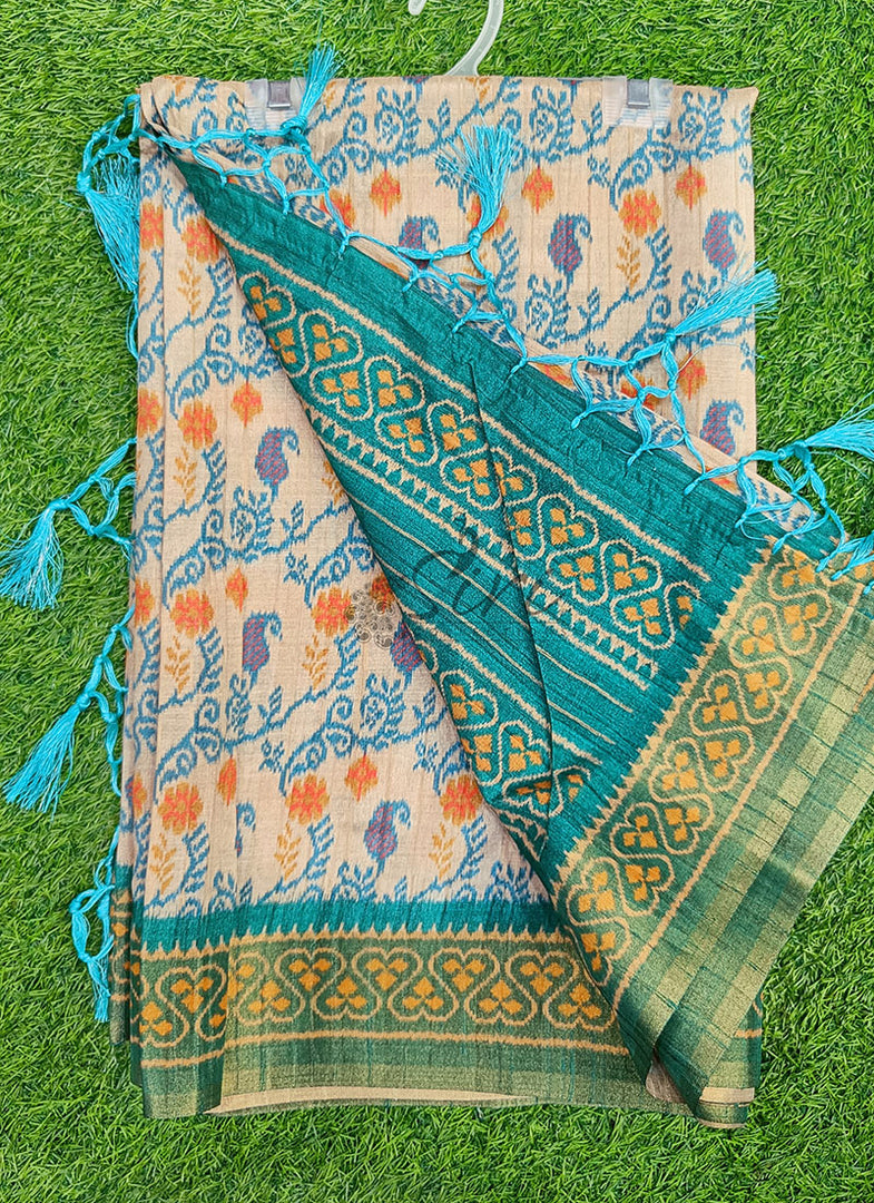 Beautiful Digital Print Matka Silk Saree