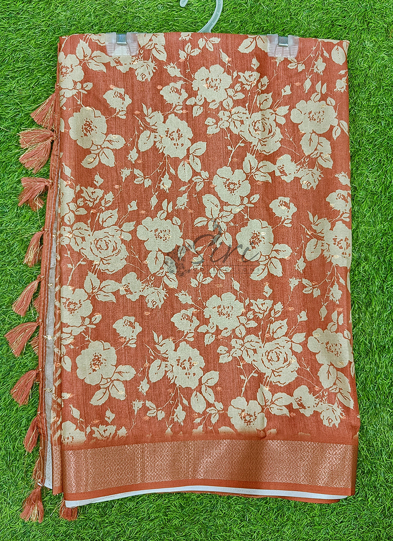 Beautiful Digital Print Fancy Silk Saree