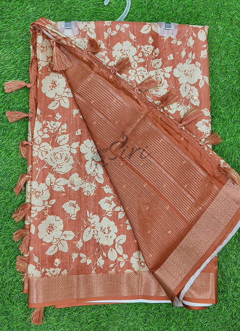 Beautiful Digital Print Fancy Silk Saree