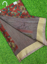 Load image into Gallery viewer, Beautiful Printed Jute Cotton Saree