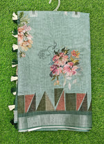 Load image into Gallery viewer, Beautiful Digital Print Linen Saree
