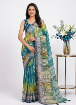 Load image into Gallery viewer, Beautiful Printed Fancy Silk Saree
