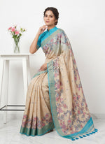Load image into Gallery viewer, Beautiful Digital Print Fancy Tussar Saree in Kalamkari Design