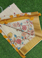 Load image into Gallery viewer, Beautiful Digital Print Fancy Tussar Saree in Kalamkari Design