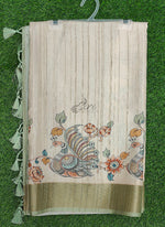 Load image into Gallery viewer, Beautiful Digital Print Fancy Tussar Saree in Kalamkari Design