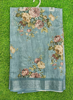 Load image into Gallery viewer, Lovely Digital Print Linen Saree