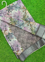 Load image into Gallery viewer, Lovely Digital Print Linen Saree