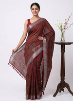 Load image into Gallery viewer, Siri Collections Elegant Printed Linen Cotton Saree