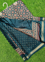Load image into Gallery viewer, Latest Fancy Silk Saree in Ajrakh Print