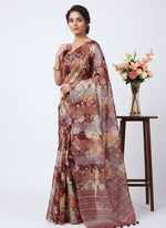 Load image into Gallery viewer, Designer Digital Print Organza And Tissue Stripes Saree