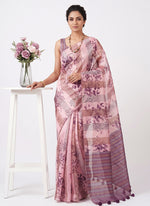 Load image into Gallery viewer, Designer Digital Print Organza And Tissue Stripes Saree