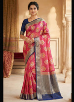 Load image into Gallery viewer, Lightweight Kora Silk Saree with Floral Weave with Blouse