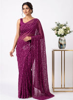 Load image into Gallery viewer, Beautiful Garden Vareli Lock Chiffon Brasso Saree