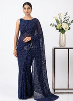 Load image into Gallery viewer, Beautiful Garden Vareli Lock Chiffon Brasso Saree