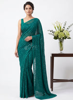 Load image into Gallery viewer, Beautiful Garden Vareli Lock Chiffon Brasso Saree